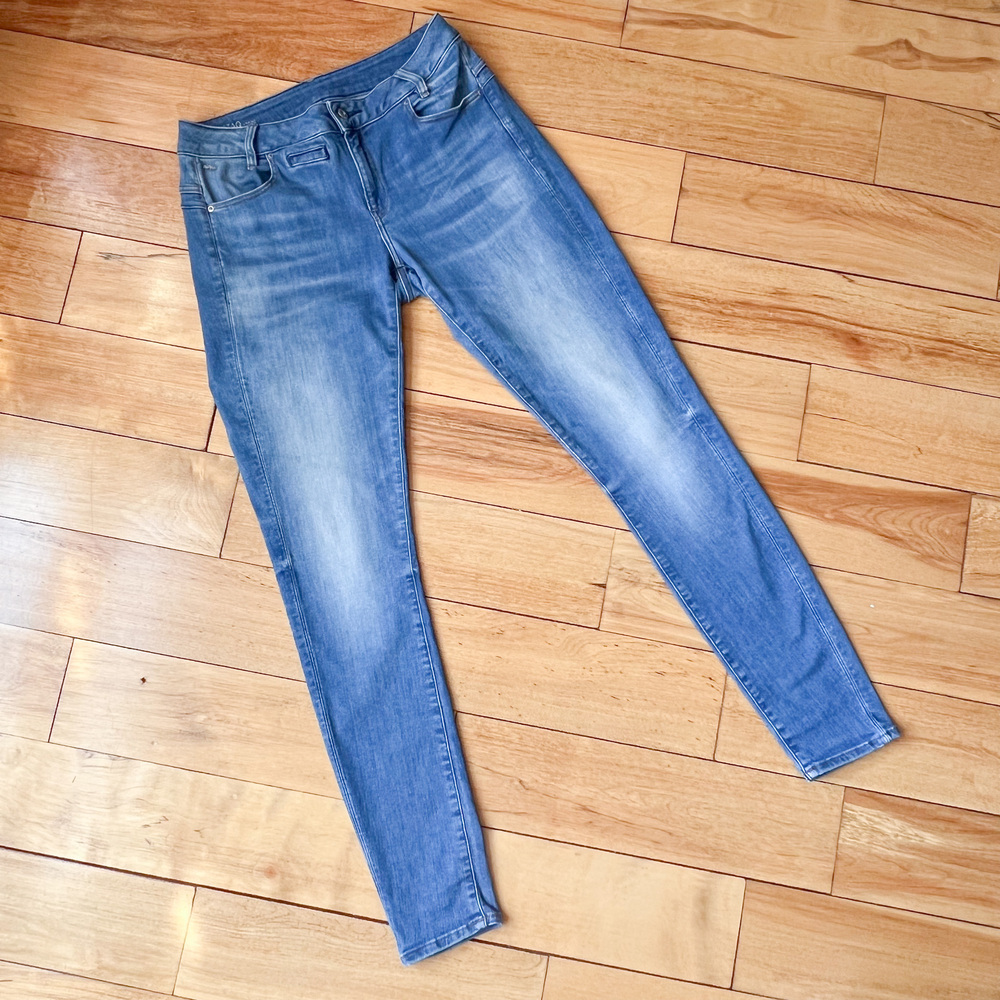 $180 G-Star Raw D-Staq 5-Pkt Mid Skinny Jeans 30x32 Medium Blue